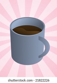Keramischer Kaffeebeutel mit braunem Getränk, Vektorgrafik
