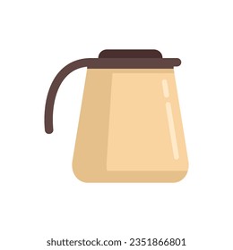 Ceramic coffee pot icon flat vector. Espresso cup. Drink cafe isolated