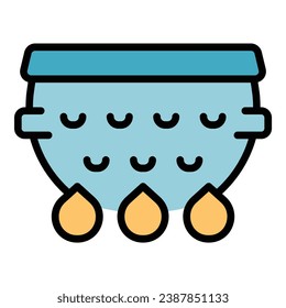 Ceramic colander icon outline vector. Cooking strainer. Sieve utensil color flat