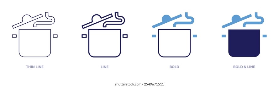 Ceramic cooker icon in 4 different styles. Thin Line, Line, Bold, and Bold Line. Duotone style. Editable stroke.