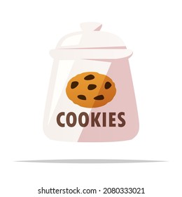 Ceramic Cookie Jar Vector Isolated Illustration