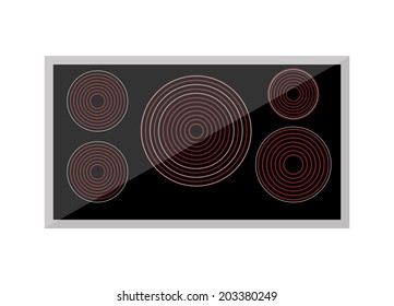 Ceramic cooktop, vector illustration