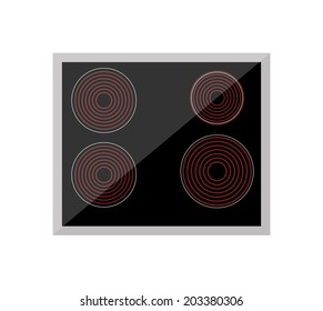 Ceramic cooktop, vector illustration