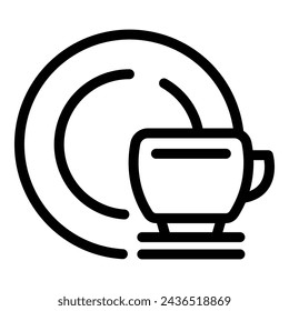 Ceramic culinary tools icon outline vector. Serving food implements. Lunch kitchenware supplies