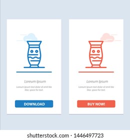 Ceramic, Culture, Global, India, Indian, Pottery  Blue and Red Download and Buy Now web Widget Card Template