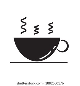 ceramic cup of beverage silhouette style icon vector illustration design