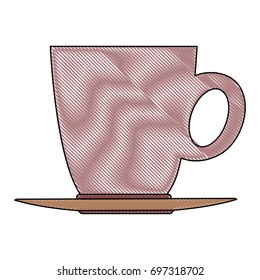 ceramic cup of coffee plate handle beverage