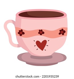 ceramic cup and dish icon isolated