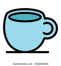 Keramik-Tasse-Symbol. Rahmenkeramikbecher, Vektorsymbol-Farbe einzeln