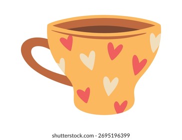 Ceramic cup with romantic hearts