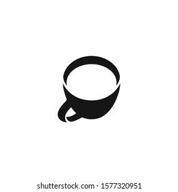 Ceramic cup simple minimal icon sign vector illustration. Isolated on white background