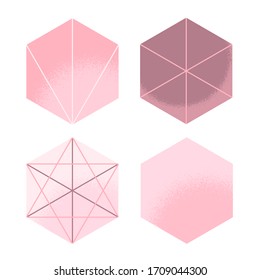 Diseño de baldosas cerámicas decorativas. Bonito diseño interior y elementos arquitectónicos. Colección de azulejos hexagonales de cocina y baño totalmente editable con diferentes adornos