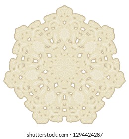 Ceramic decors hand drawn Mandala. Asian, Indian motif Round colorful floral ornament in traditional Oriental pattern. Isolated decorative element for card design t-shirt print