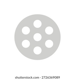 Icono de Vector plano de placa de desecador de cerámica utilizado como Asistencia perforada dentro de un desecador de laboratorio para química y diseño de equipos de laboratorio.