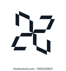 LOGOTIPO DE DISEÑO CERAMIC MONOGRAM QUE FORMA LA CARTA "C" Y ESTÁ ROTADA. FONDO BLANCO.