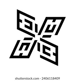 MONOGRAMOS DE LOGOTIPO DE DISEÑO CERAMICO EN FORMAS ABSTRACTAS. FONDO BLANCO.