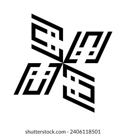 CERAMIC DESIGN LOGO MONOGRAMS IN ABSTRACT SHAPES. WHITE BACKGROUND.