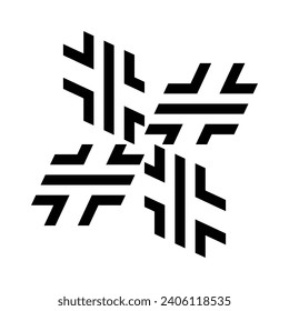 CERAMIC DESIGN LOGO MONOGRAMS IN ABSTRACT SHAPES. WHITE BACKGROUND.