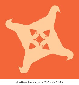 ceramic design in the shape of a dove with orange color