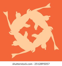 ceramic design in the shape of an ornamental fish with orange color