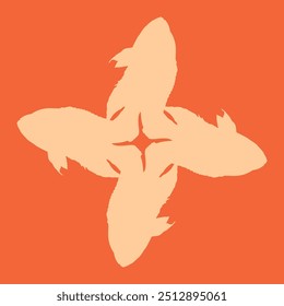 ceramic design in the shape of an ornamental fish with orange color