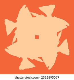 keramisches Design in Form eines orangefarbenen Zierfisches
