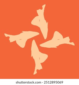 keramisches Design in Form eines orangefarbenen Zierfisches