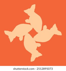 ceramic design in the shape of an ornamental fish with orange color