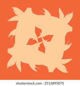 keramisches Design in Form eines orangefarbenen Zierfisches