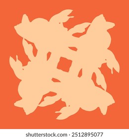 Diseño de cerámica en forma de pez ornamental con color naranja