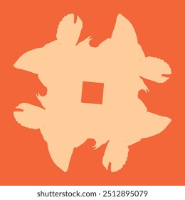 keramisches Design in Form eines orangefarbenen Zierfisches