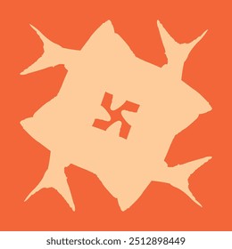 keramisches Design in Form eines orangefarbenen Zierfisches