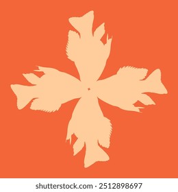 desenho cerâmico em forma de peixe ornamental de cor laranja