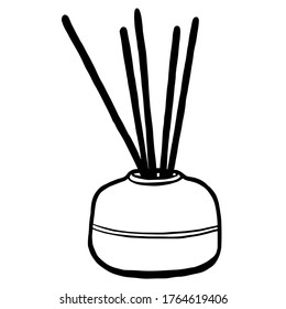 Ceramic diffuser hand drawn vector illustration isolated on white background 