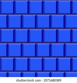 Ceramic or earthenware modern blue tiles.Brick wall of the building. Decor for subway, home itterier bath and kitchen.