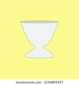 Ceramic flower pots vector illustration on yellow background. Vase for plant, flowers