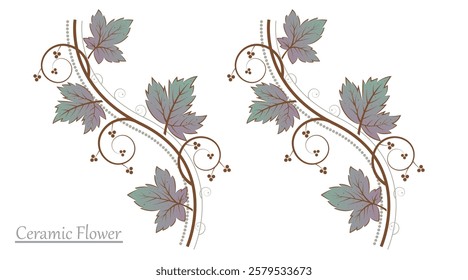 Ceramic Flower Vector Design and Background 