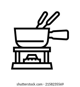 ceramic fondue maker line icon vector. ceramic fondue maker sign. isolated contour symbol black illustration