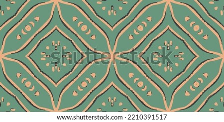 Ceramic Geo Tile. Swimwear Pattern. Kaleidoscope Abstract Pattern. Vector Seamless Wallpaper. Olive Decorative Geometric Print. Apricot Artistic Optical Repeat. Bohemian Ethnic Boho Print.