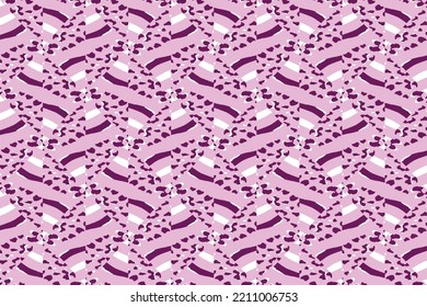Ceramic Geo Tile. Symmetry Pattern. Watercolor Geometric Pattern. Vector Seamless Illustration. Violet Artistic Ethnic Boho Print. Pink Bohemian Psychedelic Geo. Artistic Geometric Print.