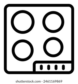 Ceramic glass induction cooker icon outline vector. Modern kitchen appliance. Cooking magnetic stovetop