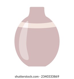 Ceramic or glass vase, interior design element for living room or cabinet, flat vector