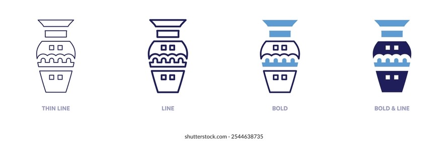 Ceramic glaze icon in 4 different styles. Thin Line, Line, Bold, and Bold Line. Duotone style. Editable stroke.