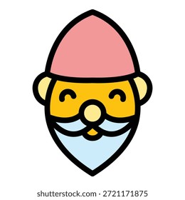 Icono de gnomo de cerámica. Icono de cerámica del Vector del gnomo para el Diseño web aislado en el color de fondo blanco plano