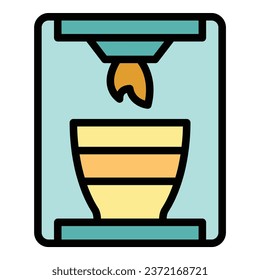 Ceramic handmade icon outline vector. Art class. Education pot color flat