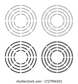 Ceramic heater symbol type cooking surfaces sign utensil destination panel icon outline set black grey color vector illustration flat style image