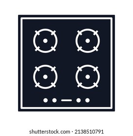 Keramische Hose Symbol mit 4 Kochflächen Vektorgrafik-Symbol