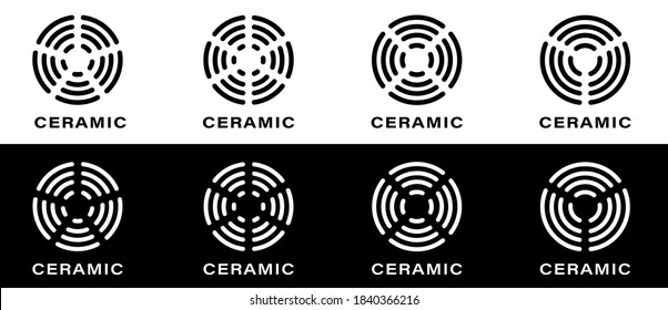Ceramic hob symbol. Icon for utensils, pots and frying pan surfaces. Kitchen appliances heating type logo. Vector illustration