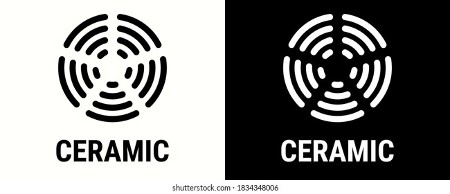 Ceramic icon, electric hob and cooking stove oven cooker vector symbol. Ceramic icon for cookware saucepan and frying pan surface suitable use, cooking grate and heating logo sign