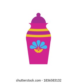 ceramic jar dia de los muertos decoration flat style icon vector illustration design